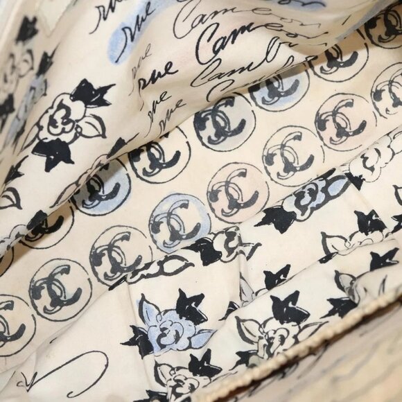 CHANEL Matelasse Chain Shoulder Bag Nylon Beige Gold CC Auth bs23976 - Picture 10 of 16